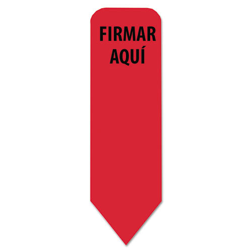 Arrow Message Page Flags In Dispenser, "firmar Aqui", Red, 120 Flags-pk