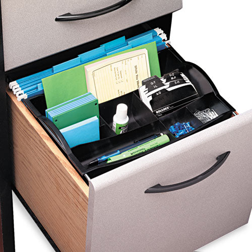 Hanging Desk Drawer Organizer, Plastic, Black