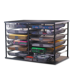 12-compartment Organizer With Mesh Drawers, 23 4-5" X 15 9-10" X 15 2-5", Black