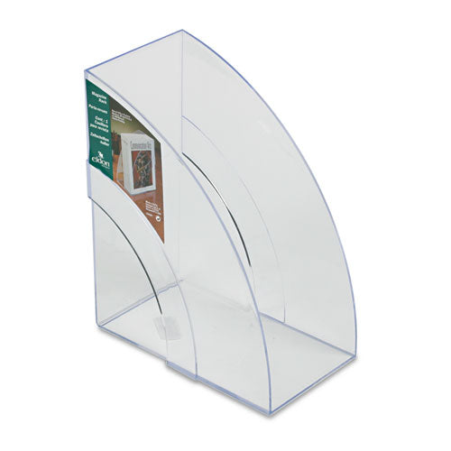 Optimizers Deluxe Plastic Magazine Rack, 5 1-4 X 9 X 11 1-8, Clear
