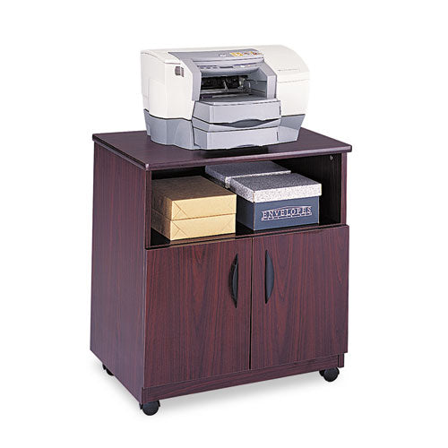 Laminate Machine Stand W-open Compartment, 28w X 19.75d X 30.5h, Mahogany