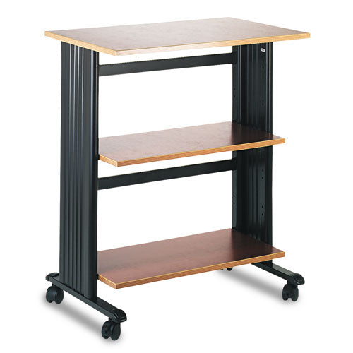Muv Mobile Machine Cart, Three-shelf, 29.5w X 20d X 35h, Cherry-black