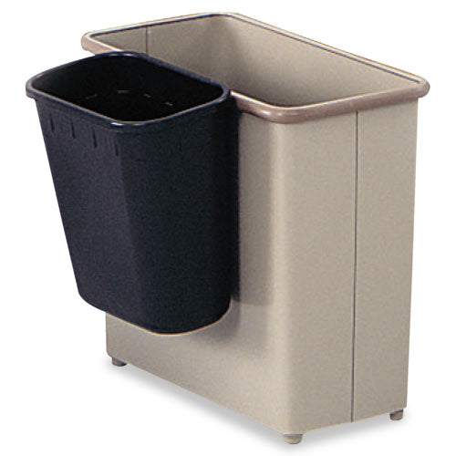 Paper Pitch Recycling Bin, Rectangular, Polyethylene, 1.75 Gal, Black