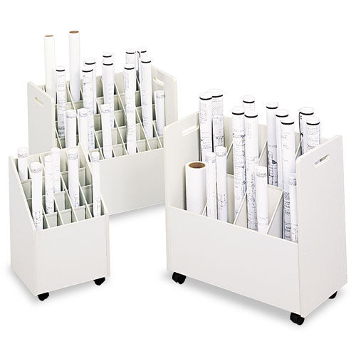 Laminate Mobile Roll Files, 20 Compartments, 15.25w X 13.25d X 23.25h, Putty