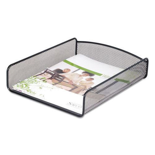 Onyx Desk Tray, 3 Sections, Letter Size Files, 9.25" X 11.75" X 8", Black