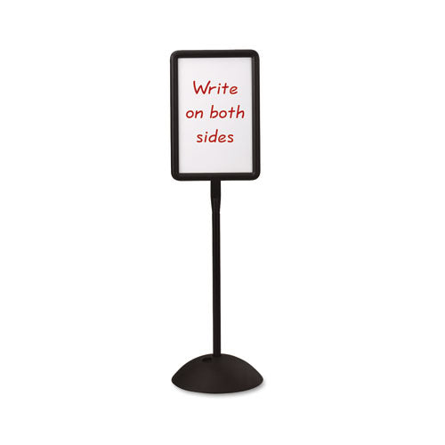 Double Sided Sign, Magnetic-dry Erase Steel, 18 X 18, White, Black Frame