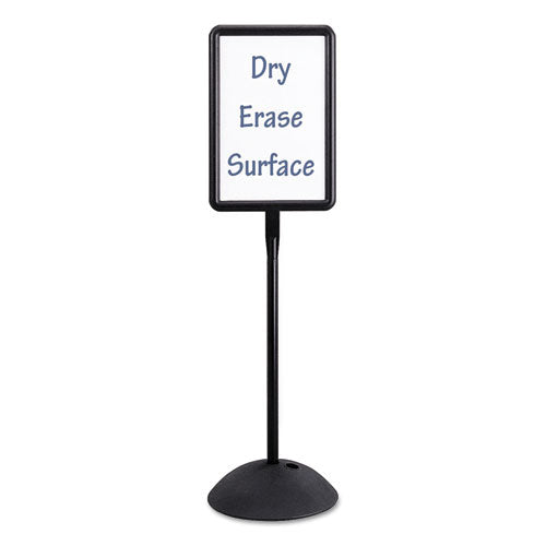 Double Sided Sign, Magnetic-dry Erase Steel, 18 X 18, White, Black Frame