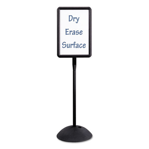 Double Sided Sign, Magnetic-dry Erase Steel, 18 X 18, White, Black Frame