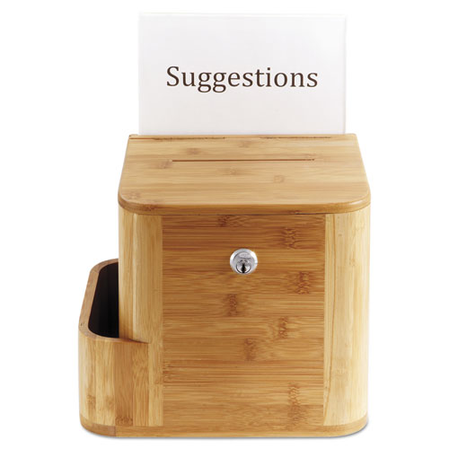 Bamboo Suggestion Box, 10 X 8 X 14, Natural