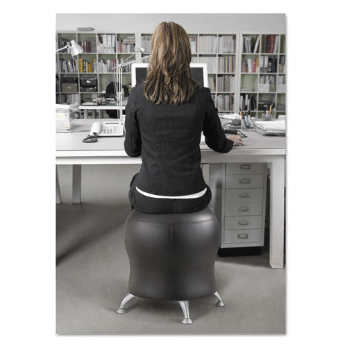 Zenergy Ball Chair, Black Seat-black Back, Silver Base