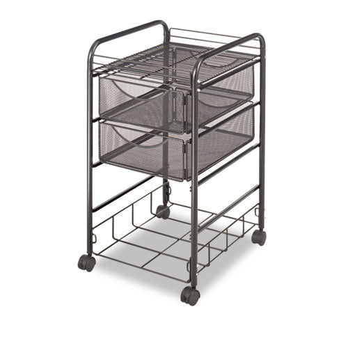Onyx Mesh Mobile File With Four Supply Drawers, 15.75w X 17d X 27h, Black