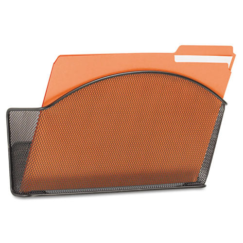 Onyx Steel Wall Pocket, Letter, Black, 12 X 3 X 9
