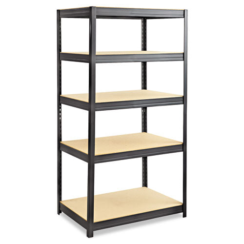 Boltless Steel-particleboard Shelving, Five-shelf, 36w X 24d X 72h, Black