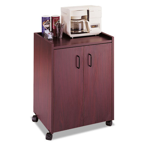 Mobile Refreshment Center, One-shelf, 23w X 18d X 31h, Mahogany