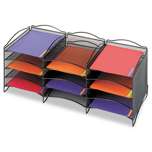Onyx Stackable Literature Organizer, Five-drawer, Black