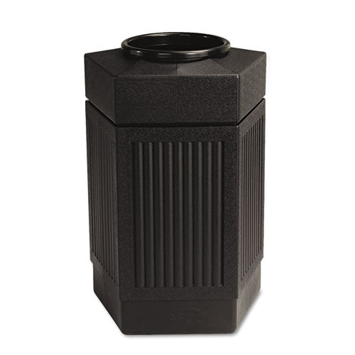 Canmeleon Indoor-outdoor Receptacle, Pentagon, Polyethylene, 30 Gal, Black