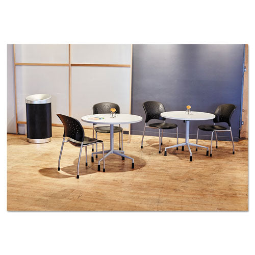 At-your-disposal Vertex Receptacle, Round, Polyethylene, 38 Gal, Black-chrome