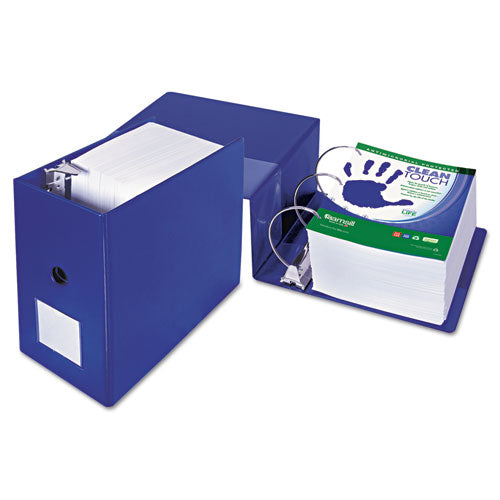 Clean Touch Locking D-ring Reference Binder Protected W-antimicrobial Additive, 3 Rings, 6" Capacity, 11 X 8.5, Blue