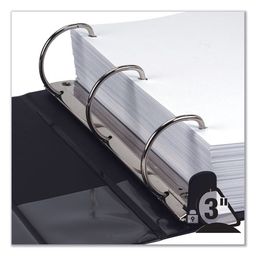 Earth's Choice Biobased Locking D-ring Reference Binder, 3 Rings, 3" Capacity, 11 X 8.5, Black