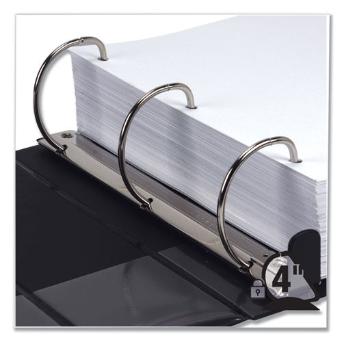 Earth's Choice Biobased Locking D-ring Reference Binder, 3 Rings, 4" Capacity, 11 X 8.5, Black