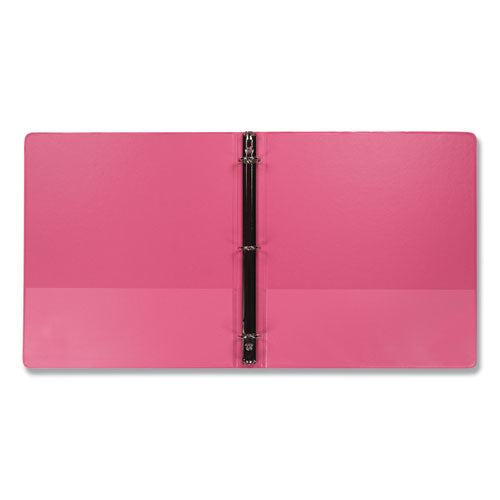 Earth's Choice Biobased Economy Round Ring View Binders, 3 Rings, 1" Capacity, 11 X 8.5, Berry