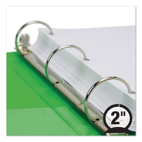 Earth's Choice Biobased Economy Round Ring View Binders, 3 Rings, 2" Capacity, 11 X 8.5, Lime