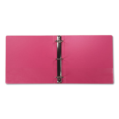 Earth's Choice Biobased Economy Round Ring View Binders, 3 Rings, 2" Capacity, 11 X 8.5, Berry