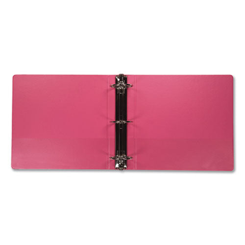 Earth's Choice Biobased Economy Round Ring View Binders, 3 Rings, 3" Capacity, 11 X 8.5, Berry