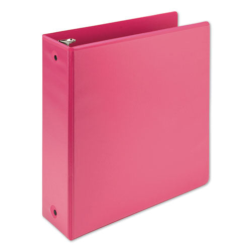 Earth's Choice Biobased Economy Round Ring View Binders, 3 Rings, 3" Capacity, 11 X 8.5, Berry
