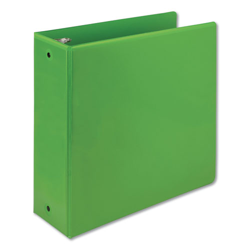 Earth's Choice Biobased Economy Round Ring View Binders, 3 Rings, 4" Capacity, 11 X 8.5, Lime