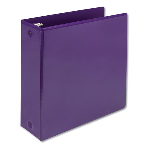 Earth's Choice Biobased Economy Round Ring View Binders, 3 Rings, 4" Capacity, 11 X 8.5, Purple