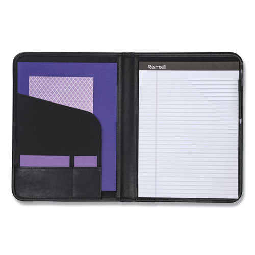 Professional Padfolio, Storage Pockets-card Slots, Writing Pad, Black