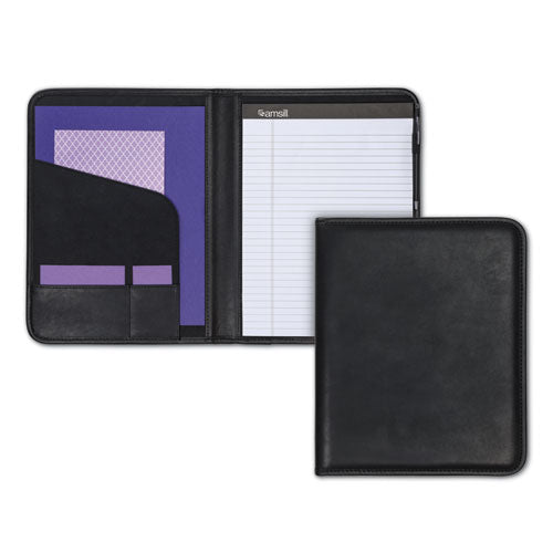 Professional Padfolio, Storage Pockets-card Slots, Writing Pad, Black