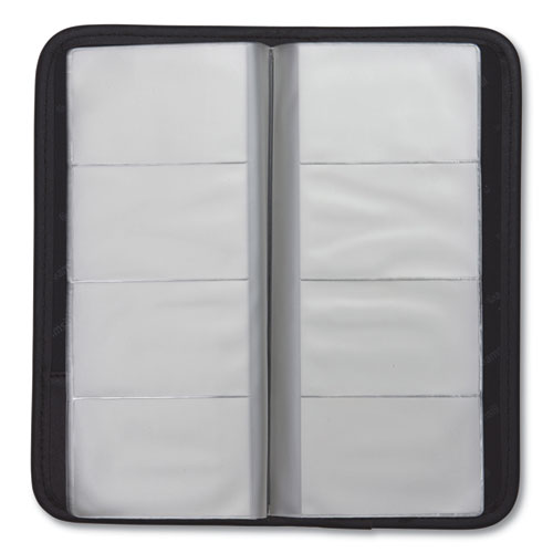 Professional Vinyl Business Card File, 160 Card Cap, 2 X 3 1-2 Cards, Black