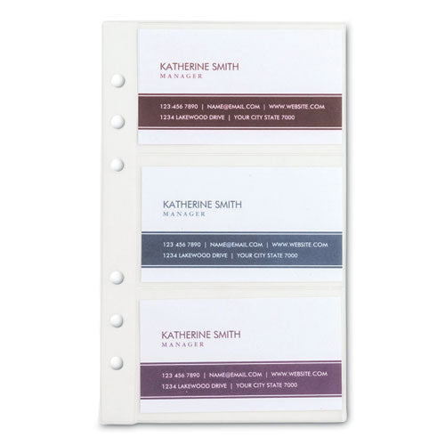 Refill Sheets For 4 1-4 X 7 1-4 Business Card Binders, 60 Card Capacity, 10-pack