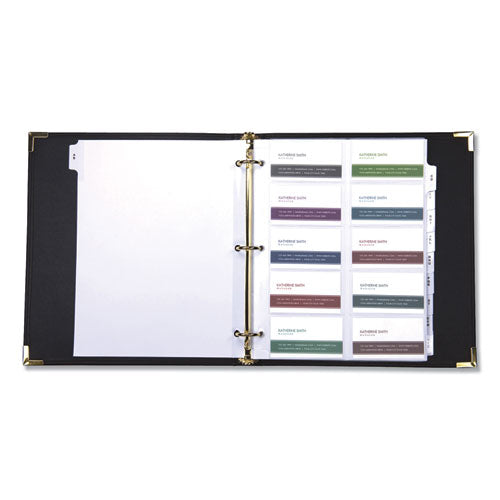 Classic Vinyl Business Card Binder, 200 Card Cap, 2 X 3 1-2 Cards, Ebony