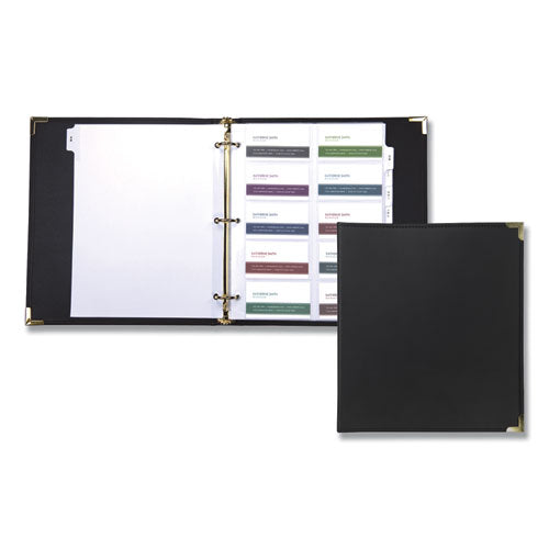 Classic Vinyl Business Card Binder, 200 Card Cap, 2 X 3 1-2 Cards, Ebony