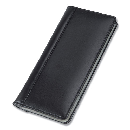 Regal Leather Business Card File, 96 Card Capacity, 2 X 3 1-2 Cards, Black