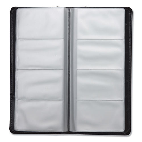 Regal Leather Business Card File, 96 Card Capacity, 2 X 3 1-2 Cards, Black