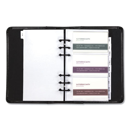 Regal Leather Business Card Binder, 120 Card Capacity, 2 X 3 1-2 Cards, Black