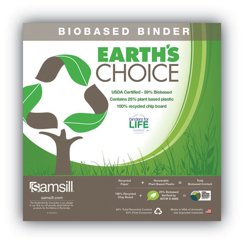 Earth’s Choice Biobased Durable Fashion View Binder, 3 Rings, 1" Capacity, 11 X 8.5, Coral, 2-pack