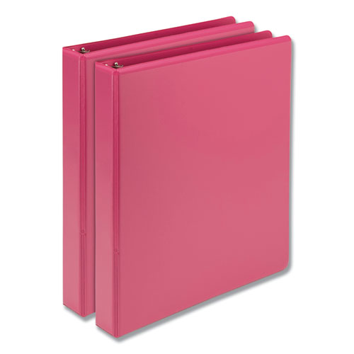 Earth’s Choice Biobased Durable Fashion View Binder, 3 Rings, 1" Capacity, 11 X 8.5, Berry, 2-pack