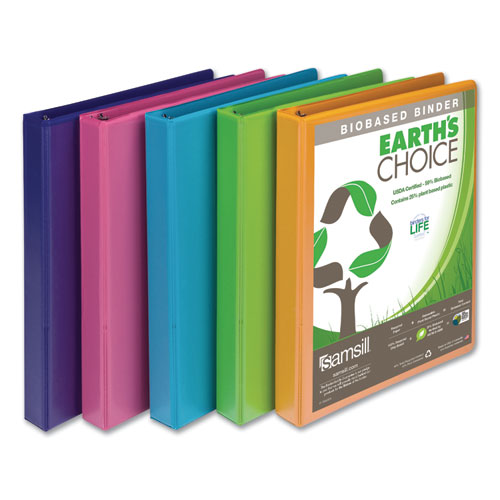 Earth’s Choice Biobased Durable Fashion View Binder, 3 Rings, 2" Capacity, 11 X 8.5, Berry, 2-pack