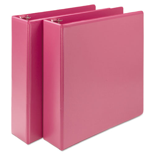 Earth’s Choice Biobased Durable Fashion View Binder, 3 Rings, 2" Capacity, 11 X 8.5, Berry, 2-pack