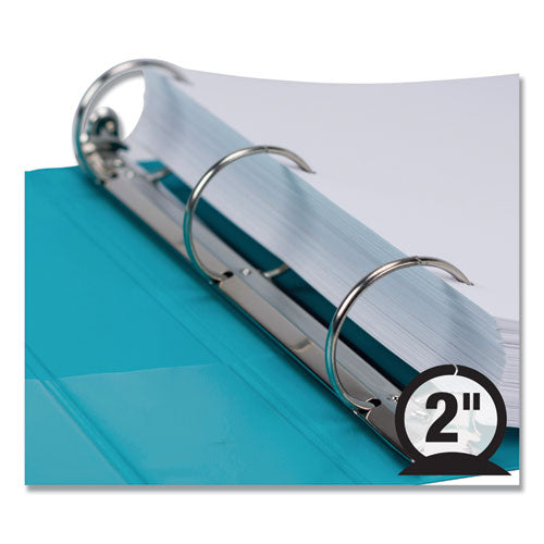 Earth’s Choice Biobased Durable Fashion View Binder, 3 Rings, 2" Capacity, 11 X 8.5, Turquoise, 2-pack