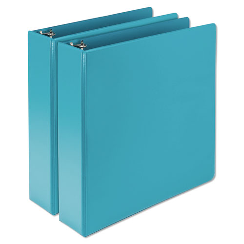 Earth’s Choice Biobased Durable Fashion View Binder, 3 Rings, 2" Capacity, 11 X 8.5, Turquoise, 2-pack