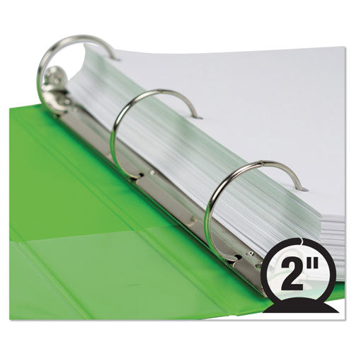 Earth’s Choice Biobased Durable Fashion View Binder, 3 Rings, 2" Capacity, 11 X 8.5, Lime, 2-pack