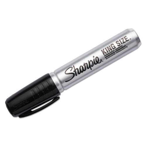 King Size Permanent Marker, Broad Chisel Tip, Black, Dozen
