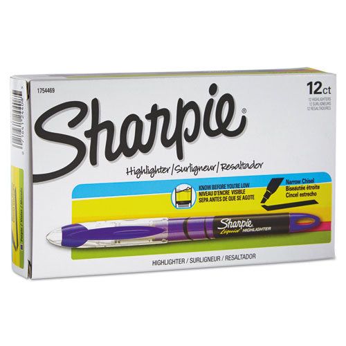 Liquid Pen Style Highlighters, Chisel Tip, Fluorescent Purple, Dozen