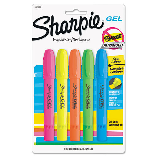 Gel Highlighters, Bullet Tip, Fluorescent Yellow